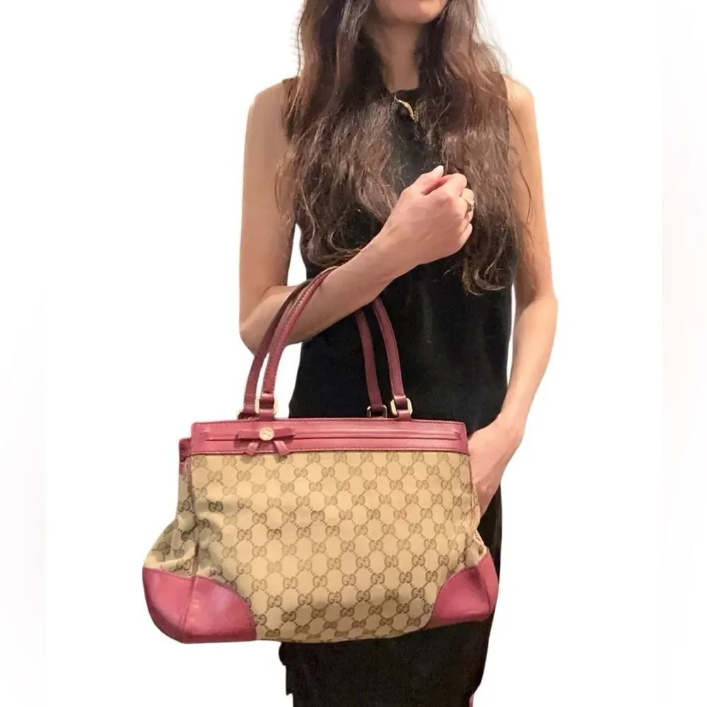 Gucci Mayfair burgundy leather Gg tote